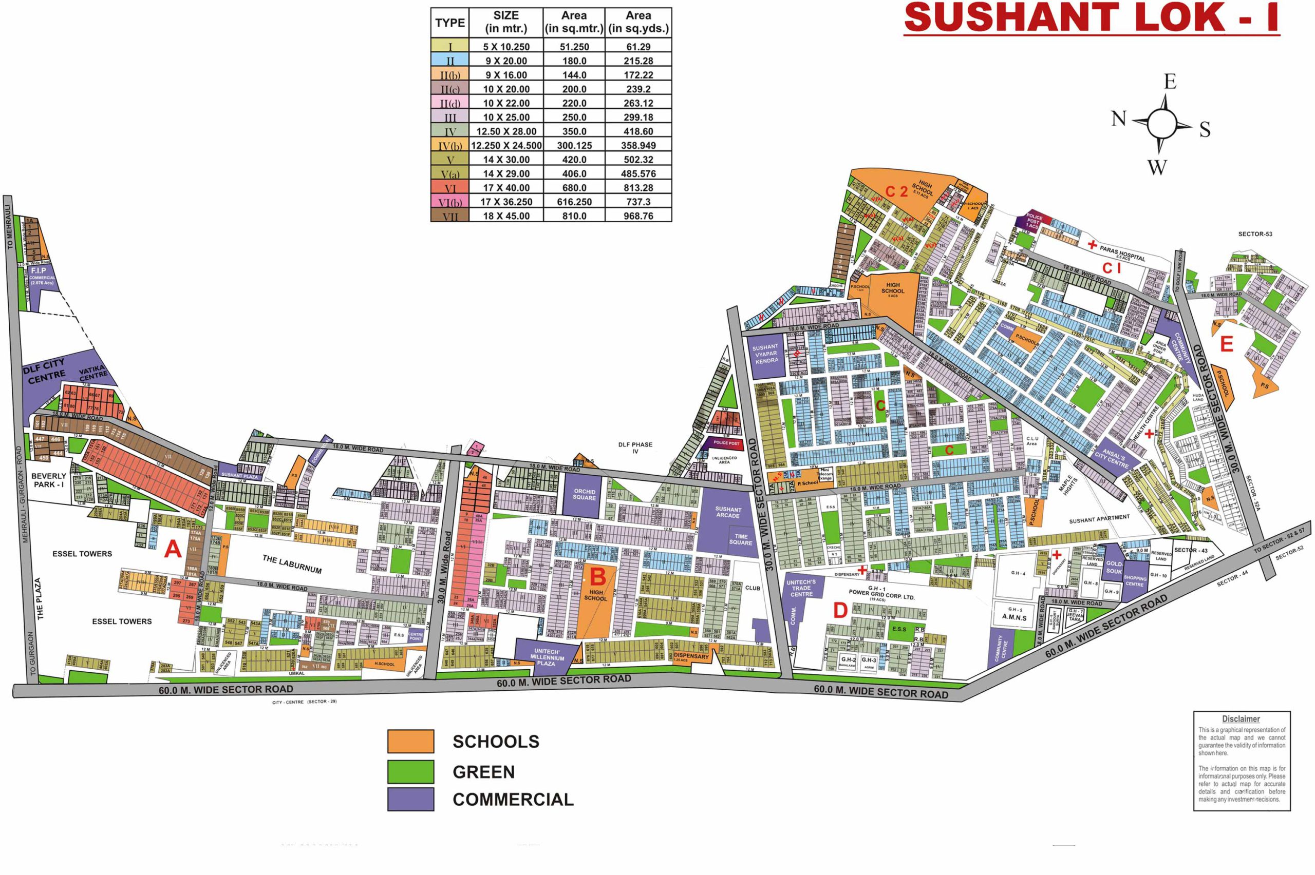 Sushant Lok Phase 1 Gurgaon Map Sushant Lok Phase I Map Gurgaon | Sushant Lok I Plot Map | Sushant Lok 1  Gurgaon Plot Map - Gurgaon Property Dealer
