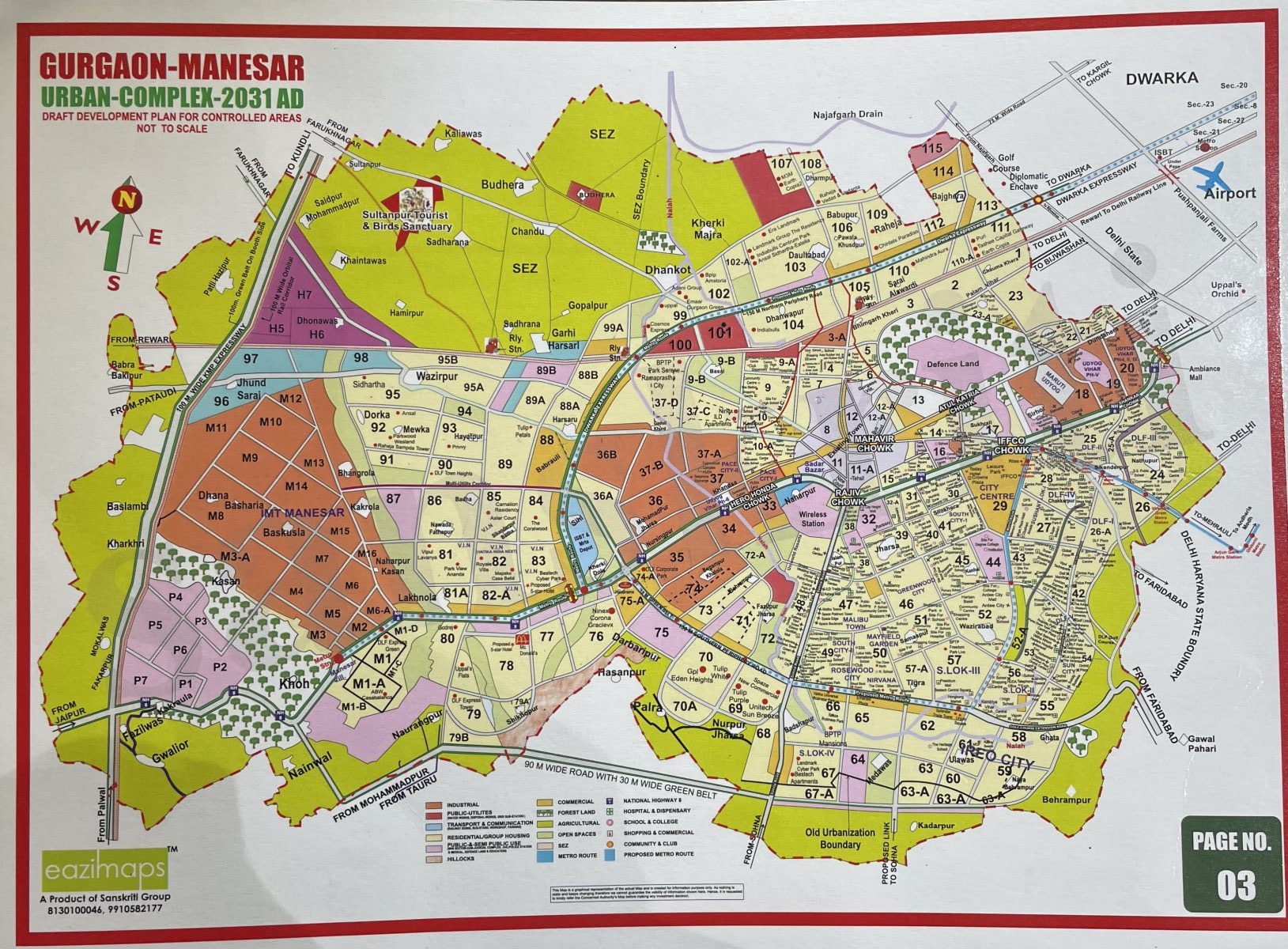 Gurgaon Master Plan 2021 -2025 – 2031 – 2041 – Gurgaon Map , Gurgaon Master  Plan Sector Wise - Gurgaon Property Dealer