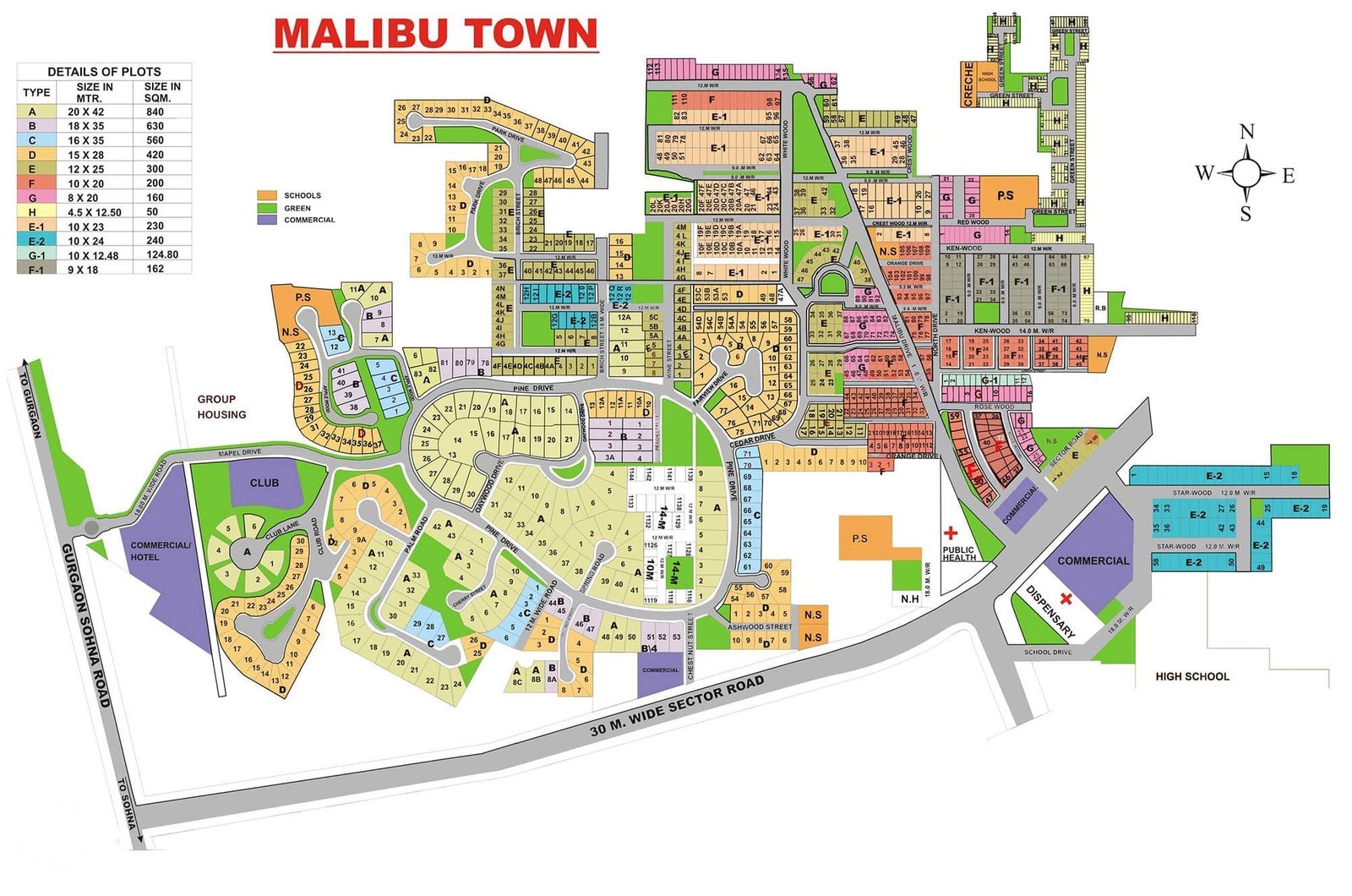 Malibu Town Map Gurgaon | Malibu Town Plot Map | Malibu Town Gurgaon Plot MAP - Gurgaon Property Dealer