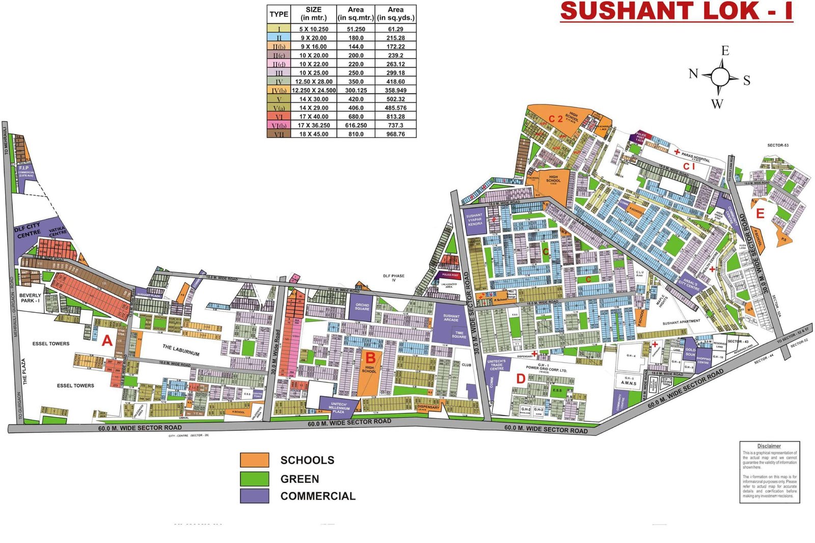 Sushant Lok 1 Map part 1 Sushant Lok 1 plot Map Sushant Lok 1 plot for sale in Sushant Lok 1 gurgaon Block A B C D E - Gurgaon Property Dealer