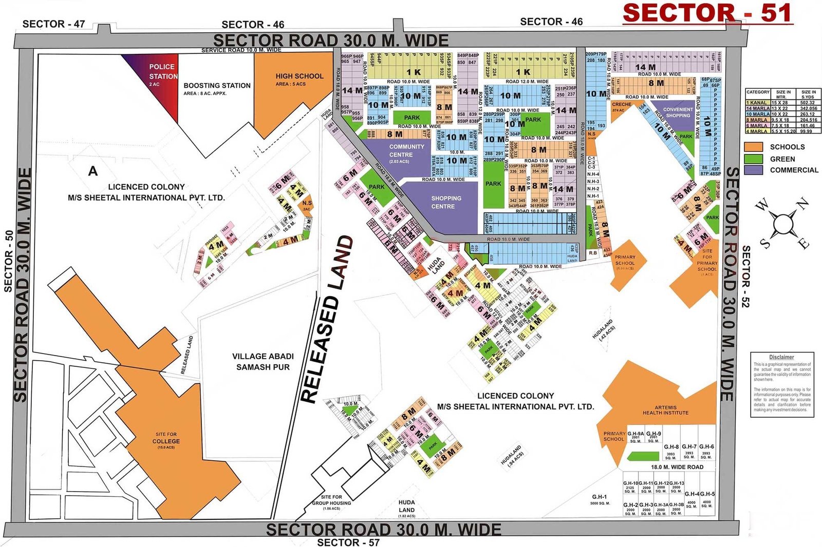 Sector 51 Map Gurgaon | Sector 51 Plot Map | Sector 51 Gurgaon Plot MAP - Gurgaon Property Dealer